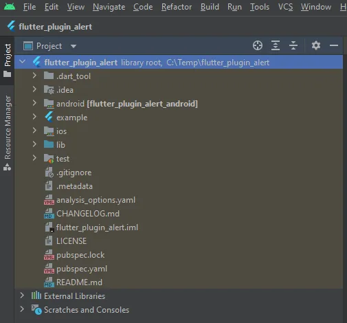 Android Flutter Plugin project tree