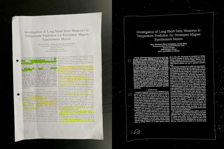 Input image on the left and Canny edge detection output on the right side