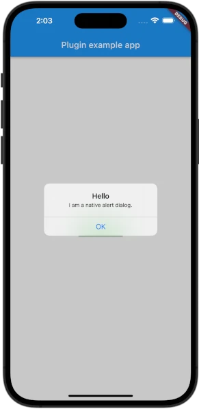 Flutter Plugin iOS alert dialog