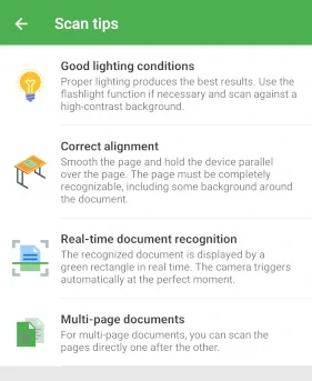 Android photo payment sdk scan tips for best scan results