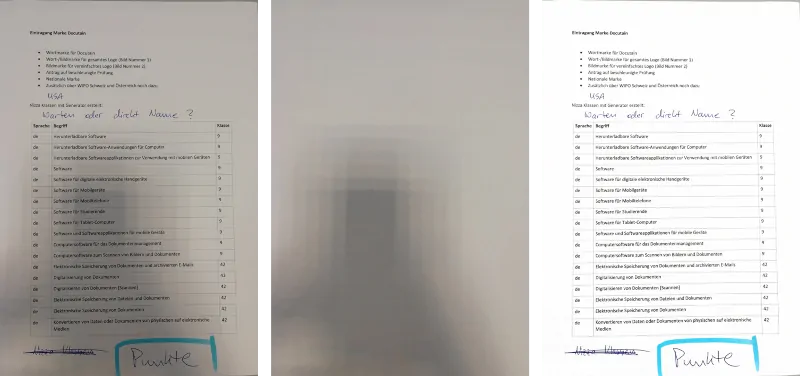 Before and after comparison filter
